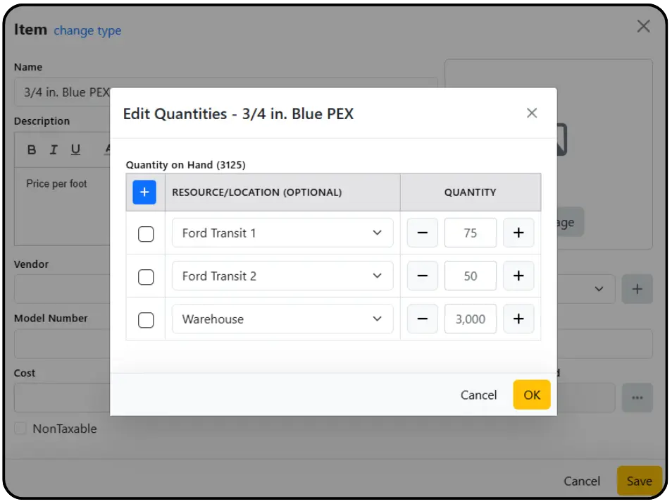 image of pricebook inventory level tracking