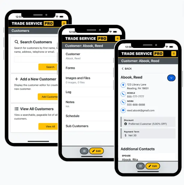 client manager mobile screenshots